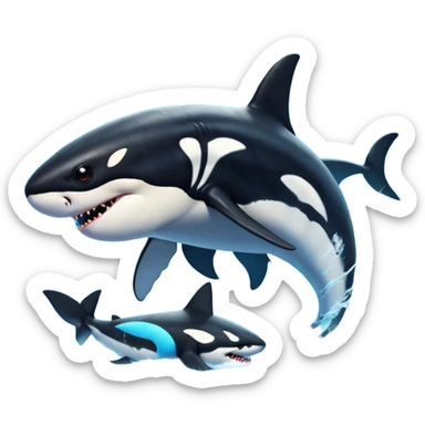Orca godzilla vs shark zilla sticker