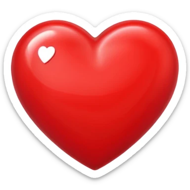 red heart on iphone screen sticker