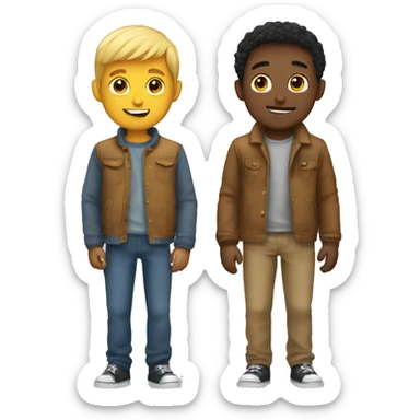 two basic boys love each other  sticker