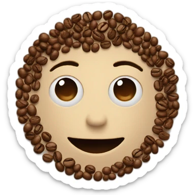 a person speaking made of coffee beans sticker