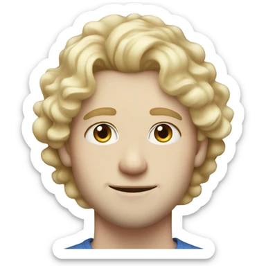 light curl blonde 30yo man blue eyed pale skin sticker