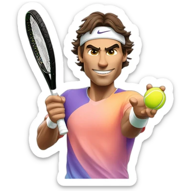Rafael nadal jouant au tennis sticker