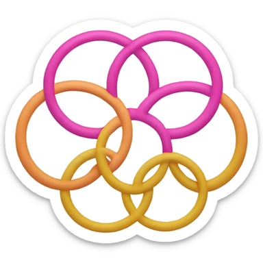 Olympic rings in pink  sticker