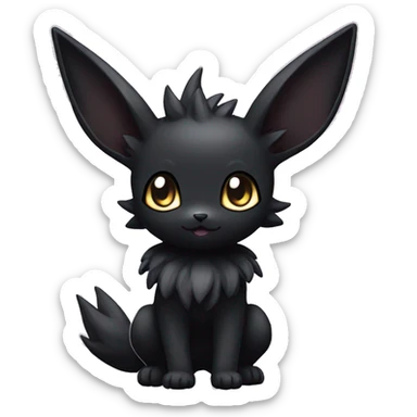 Dark Black Kawaii Eeveelution-Cute-Pokémon-fusion full body sticker