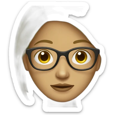 avocado-woman-femenist-in-eyeglasses-dark-blonde-hair sticker