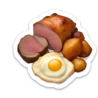 roast dinner on pink plate sticker