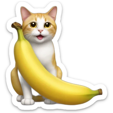 Banana cat meme sticker