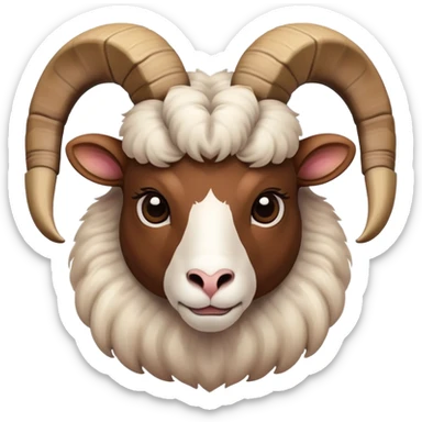 Blushing ram with horns sticker