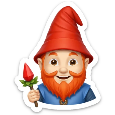 garden ornamental gnome orange sticker