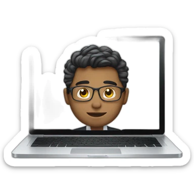 JOVEN EMPRESARIO CON UN PC sticker