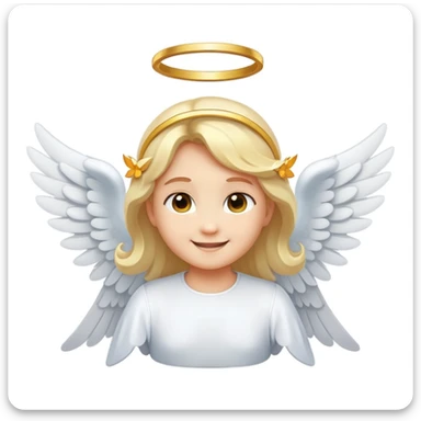Smiling Face emoji with the wings and halo from the baby angel emoji sticker