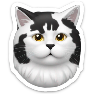 Chat blanc avec des taches noirs sticker