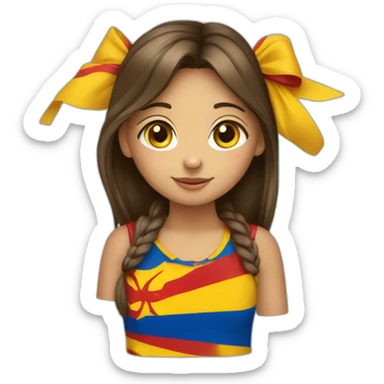 Drapeau Catalan tenu par une fille sticker