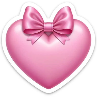 A pink heart with pink bows  sticker