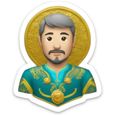 Kazakhman with ornament of Kazakhstan sticker