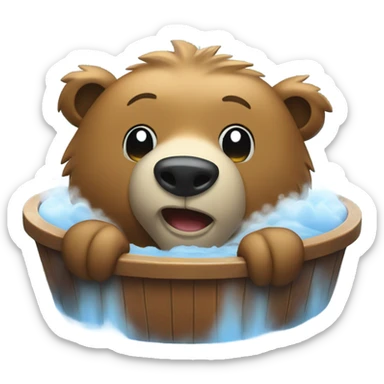Bear in a hot tub sticker