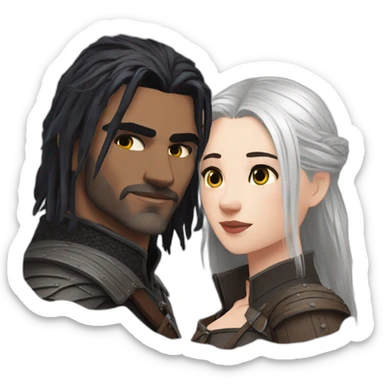 The witcher with Enifer romantic  sticker