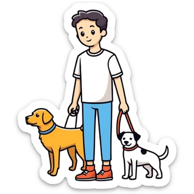 Human dog sticker