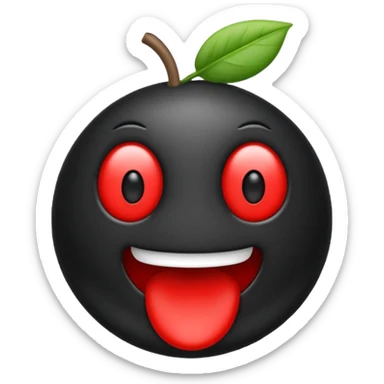 Emoji de riesgo biológico color negro con blanco sticker