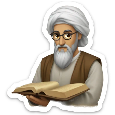 Nizami Ganjavi persian medieval author with a book in hands sticker