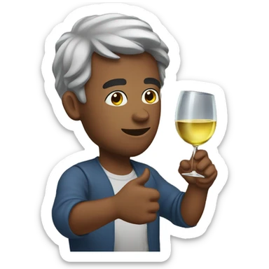 glass of wine in hand sticker