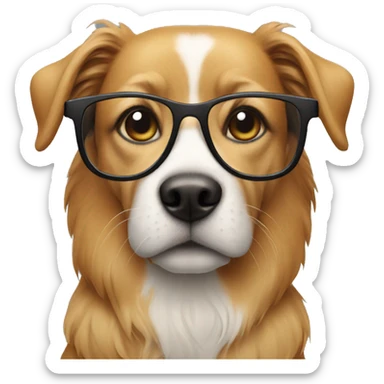Dog with glasses on sticker