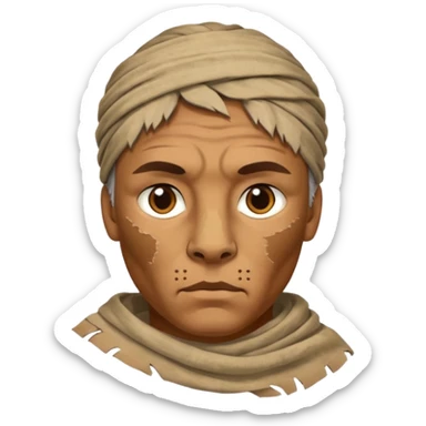 ancient man bold head, tattered puma skin cloth sticker