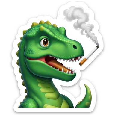 Dinosaur smoking cigarette sticker