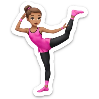sport stretch dancer in black leotards and pink socks who talk sticker