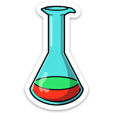 Chemistry beaker with periodic table elements sticker