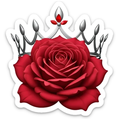 Umbral rose flower with silver tiara sticker