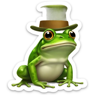 Frog with a hat ￼ sticker