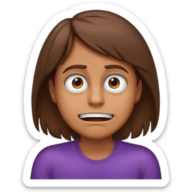 Beat my head against a wall last with brown hair  sticker