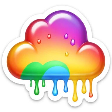 rainbow puke emoji sticker