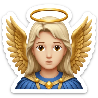 Aesthetic biblical face covered archangel sticker