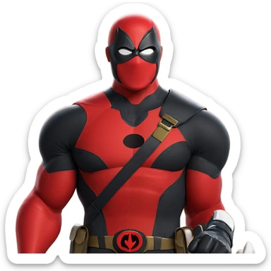 superhero in bodysuit and mask sticker