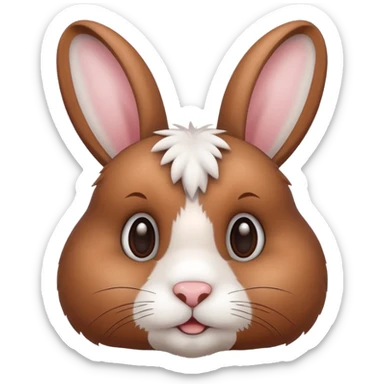 Cute rabbit with white nose sticker