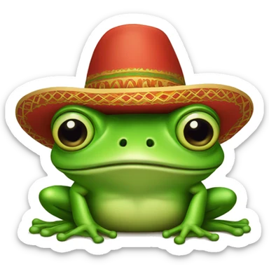 frog with mexican hat sticker
