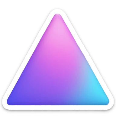 triangle with circle ends eith a purple and pnk leg and light blue body sticker