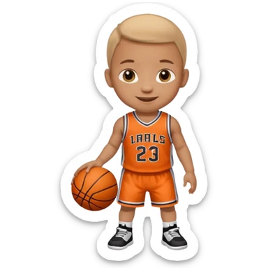 A baby basketball player sticker
