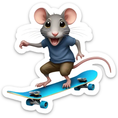 rat riding a skateboard  sticker