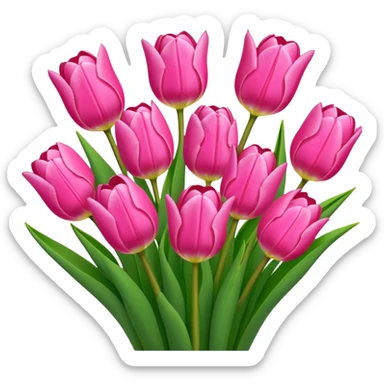 Bouquet of pink tulips sticker
