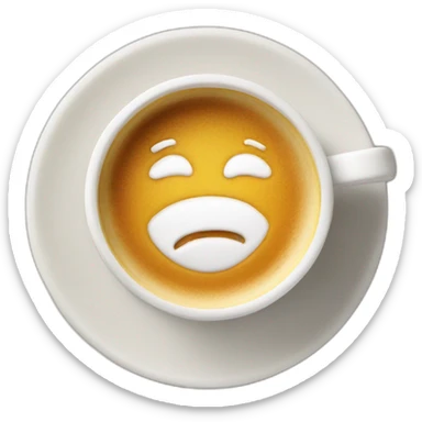 Flat white in a ceramic cup sticker