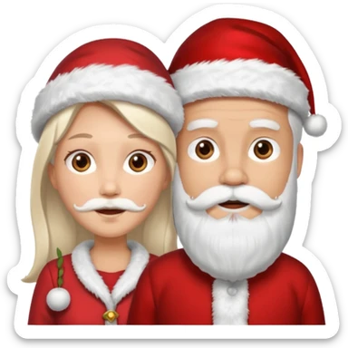 santa husband wife sticker