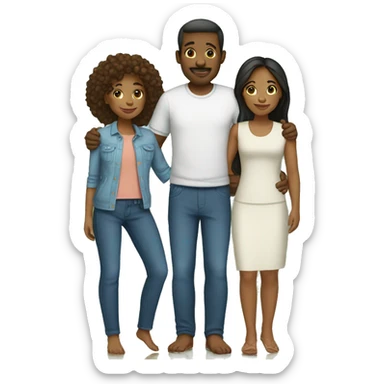 interracial family sticker