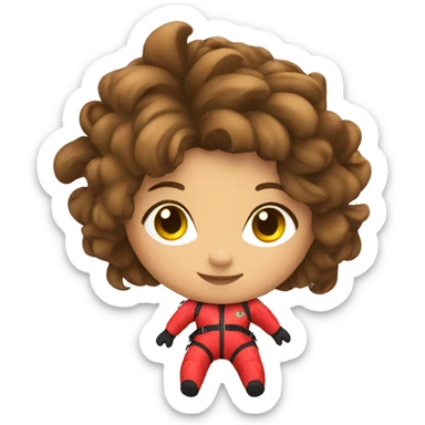 girl in red skydive suit sticker