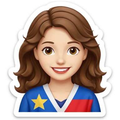 jewish white girl wavy brown hair girl philippine flag sticker