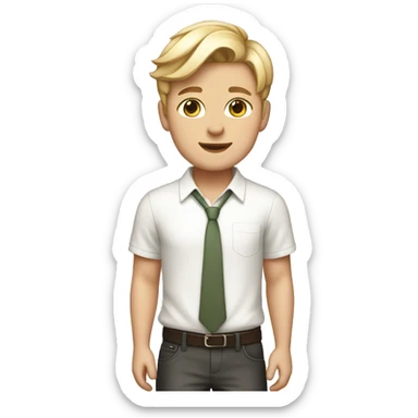 Cute white Boy with feminine clothes, an skirt and cat ears. sticker
