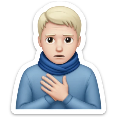 man feeling cold sticker