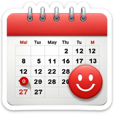 calendar with a circled date sticker